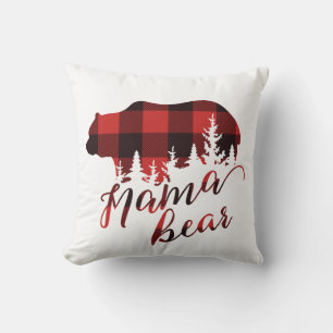 Coussin Pays rustique Rouge & noir Flannel Mama Ours