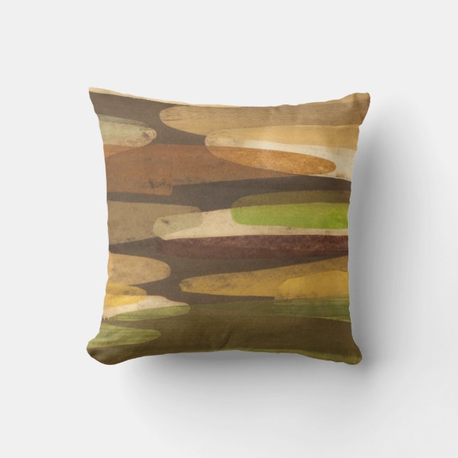 Coussin Paysage Abstrait de ton terrestre (Recto)