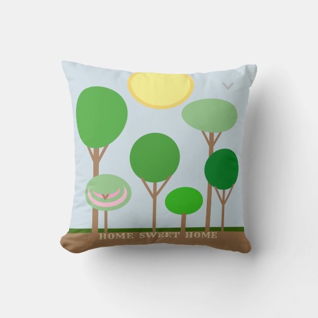 Coussin Paysage Abstrait moderne en bleu clair (Recto)