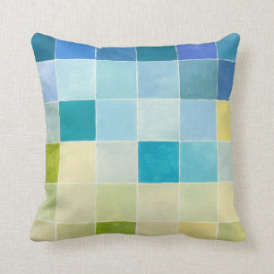 Coussin Paysage avec des Carrés multicolores