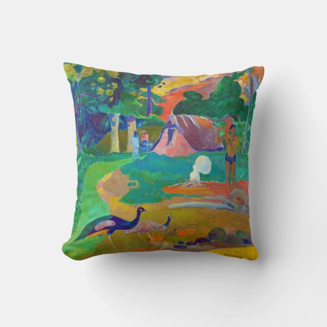 Coussin Paysage avec Peacocks, Gauguin (Recto)