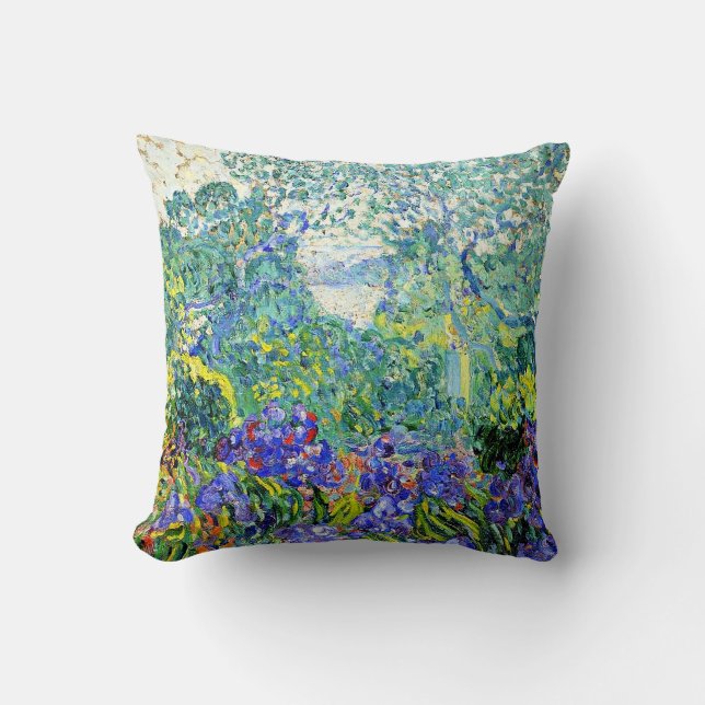 Coussin Paysage avec Violet Irises (Recto)