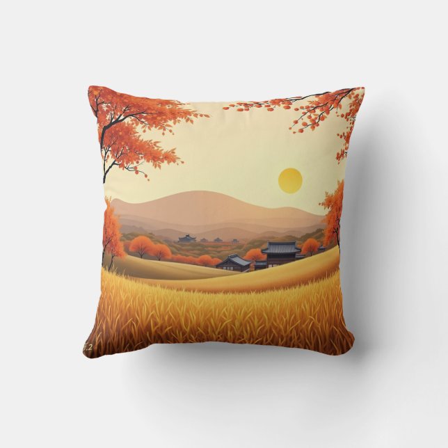 Coussin Paysage d'automne émotionnel (Verso)