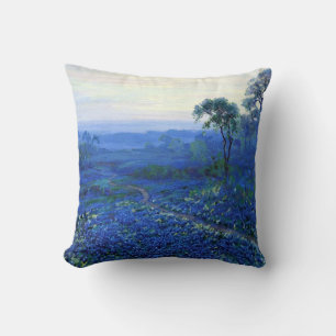 Coussin Paysage de Bluebonnet avec cactus