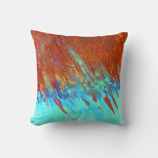 Coussin Paysage de cuivre de patine (Recto)