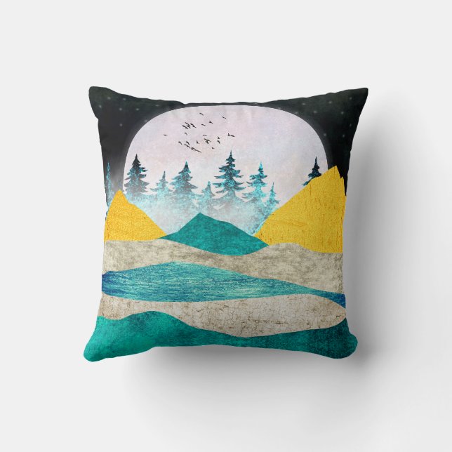 Coussin Paysage de lever de superlune (Verso)