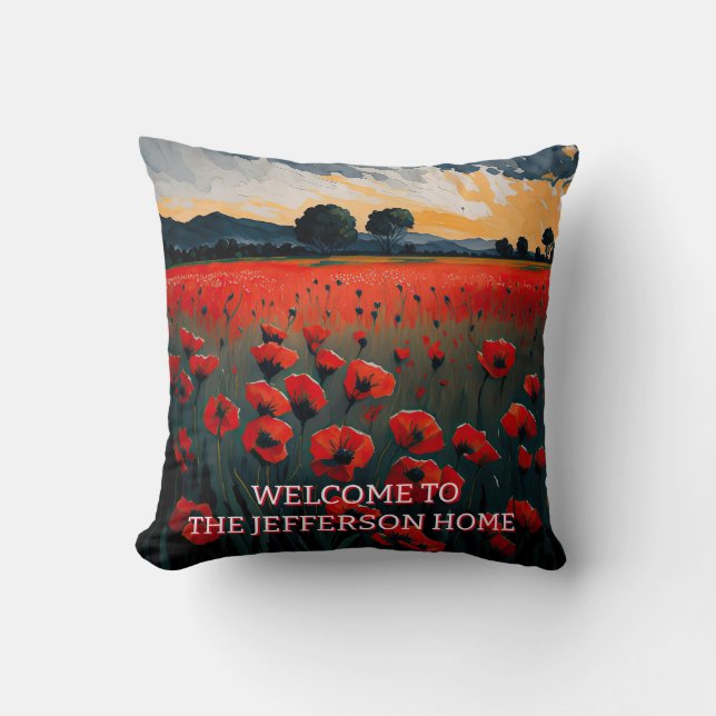 COUSSIN PAYSAGE DE L'IMPRESSIONNISTE ROUGE POPIES (Recto)