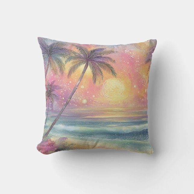 Coussin Paysage de plage tropical de rêve (Recto)