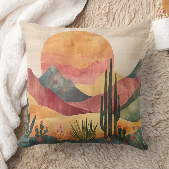 Coussin Paysage du désert de Boho - Nature du sud-ouest (Couverture)