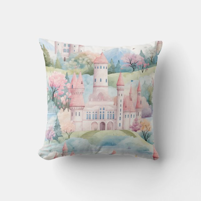 Coussin Paysage enchanteur du château - (Recto)