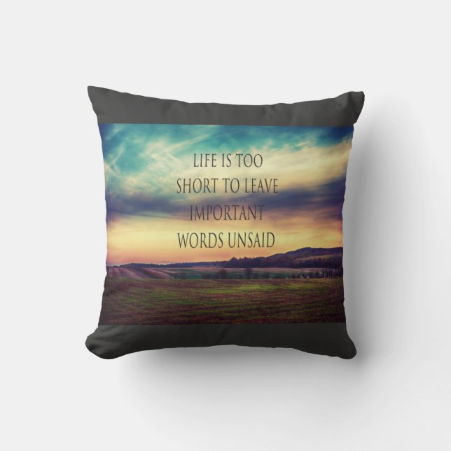 Coussin Paysage important de mots (Recto)