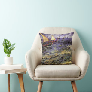 Coussin Paysage marin à Saintes Maries par Vincent van Gog