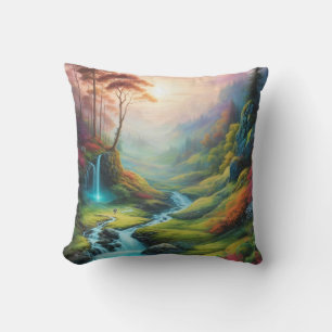 Coussin Paysage naturel de la Forêt Lumière Magique