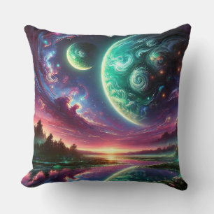 Coussin Paysage surréaliste de planète extraterrestre avec