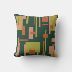Coussin Paysage urbain abstrait moderne du milieu du siècl