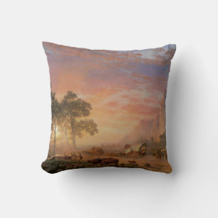 Coussin Paysage Vintage, Oregon Trail par Bierstadt