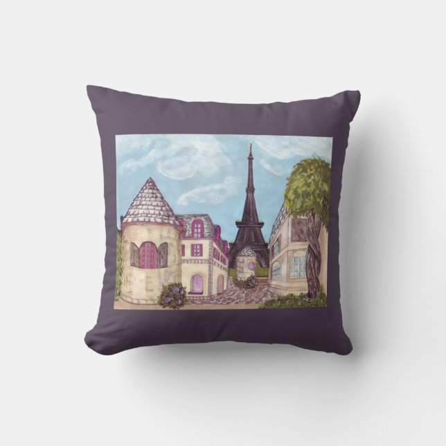 Coussin paysagiste inspiré de la Tour Eiffel Paris (Recto)