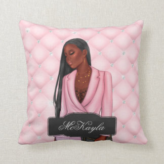 Coussin PDG afro-américain personnalisé Boss Woman Throw
