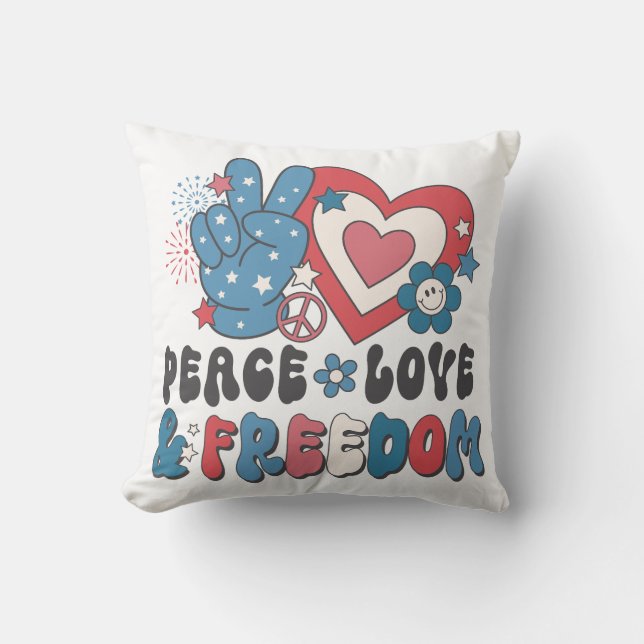 Coussin Peace Love & Freedom (Recto)