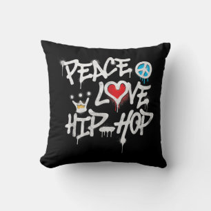 Coussin Peace Love Hip hop Dancing