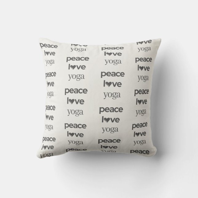 Coussin Peace Love Yoga - Reversible Modern Motivational (Verso)
