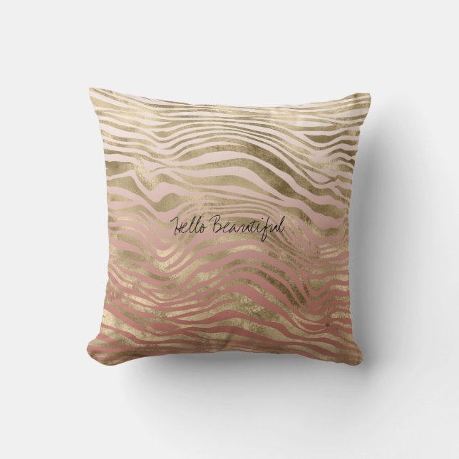 Coussin Peach Cream Ombre Gold Parties scintillant Zebra P (Recto)