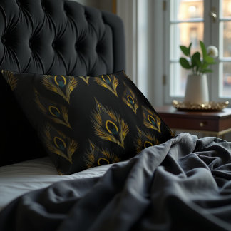 Coussin Peacock Art Déco - Luxe Deco Gold & Grey