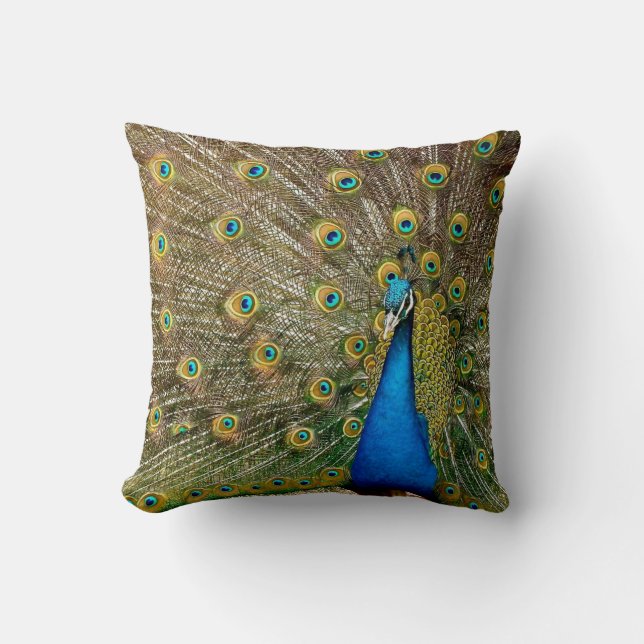 Coussin Peacock Motif Peacock Artisanat Peacock Peinture A (Recto)