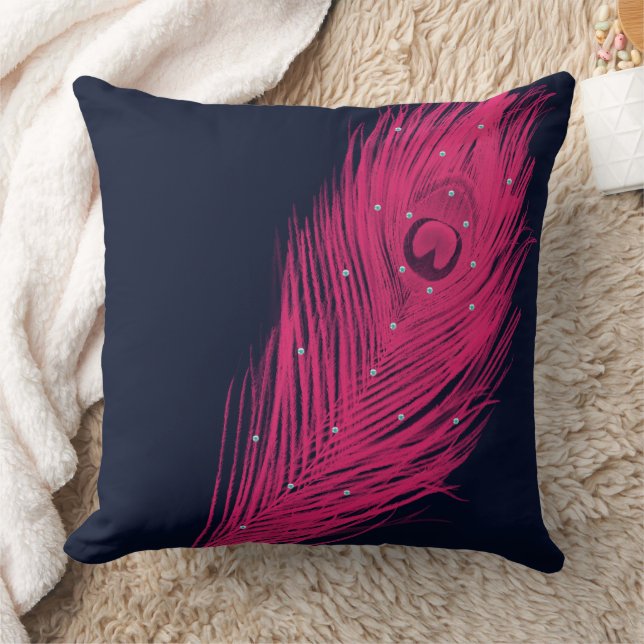 Coussin Peacock rose Marine Presque Noir (Couverture)