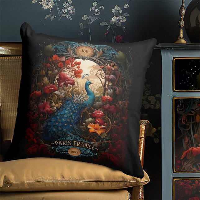 Coussin Peacock victorien Vintage Regal (Créateur téléchargé)