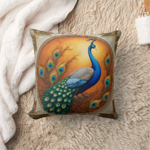 Coussin Peacock's Feathers in Golden Light