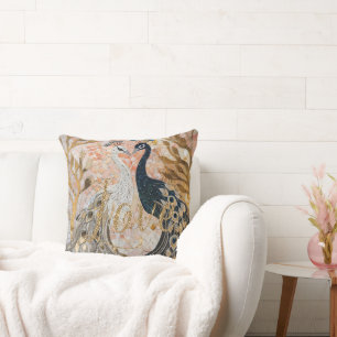 Coussin Peacocks Gold Parties scintillant Love Blush Rose