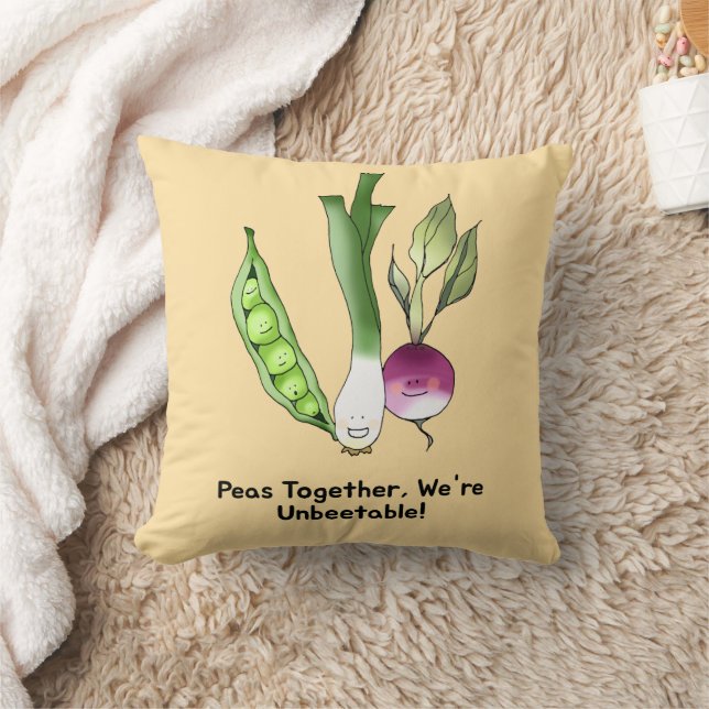 Coussin Peas et Veggie meilleur amis Pun (Couverture)