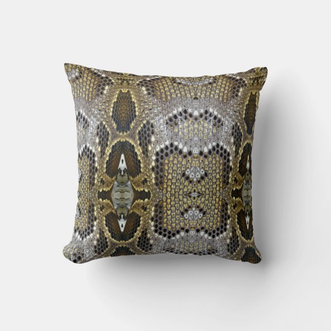 Coussin peau de serpent poster de animal brun neutre (Recto)
