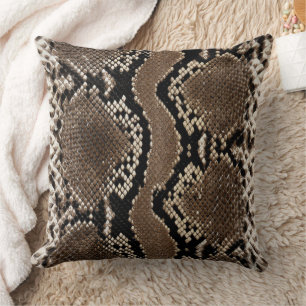 Coussin Peau de serpent Python Faux Rock