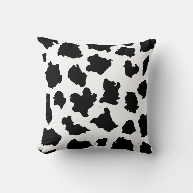 Coussin Peau de vache Motif noir et blanc (Recto)