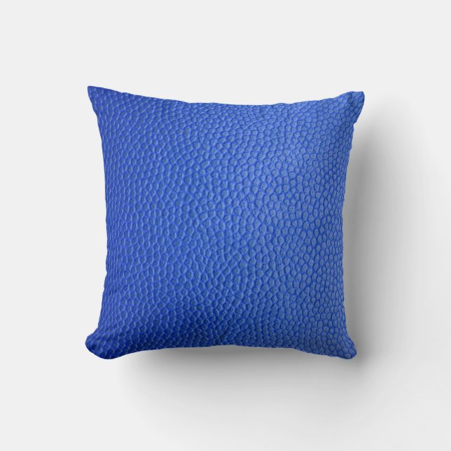 Coussin peau en cuir bleu texture (Recto)