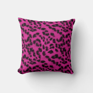 Coussin Peau Léopard De Neige Rose Impression, Élégante Fi