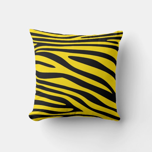 Coussin Peau Poster de animal noire et jaune de Zebra (Recto)