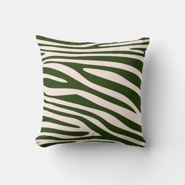 Coussin Peau verte de poster de animal de zèbre (Recto)