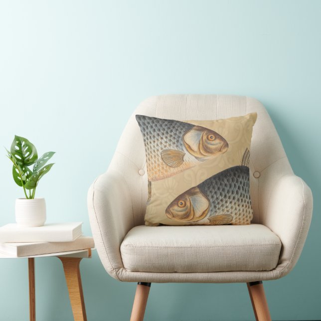 Coussin Pêche à la carpe peinture à l'eau douce (Chaise)