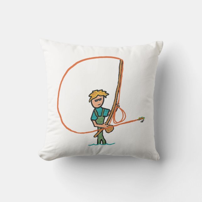 Coussin Pêche à la mouche (Recto)