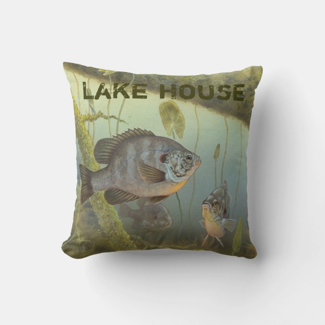 Coussin Pêche de perche de basse de roche de Chambre de (Recto)