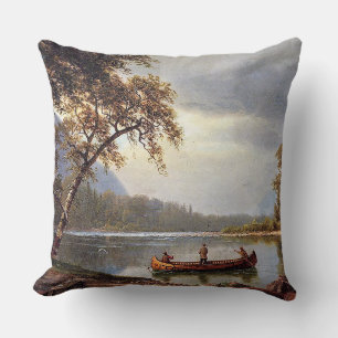 Coussin Pêche saumon sur le Cascapediac Albert Bierstadt