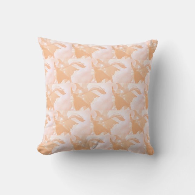 Coussin Pêcher Fuzz Abstrait Floral (Recto)