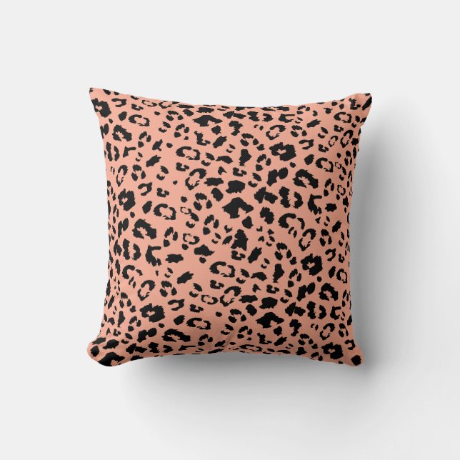 Coussin Pêcher Fuzz et Poster de animal de Cheetah Noir (Recto)