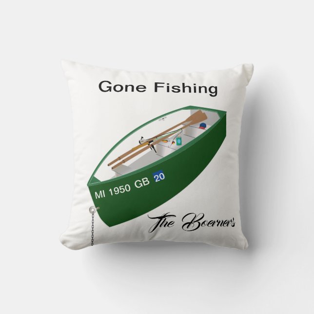 Coussin Pêcheur disparu Carré du camp de pêche (Recto)