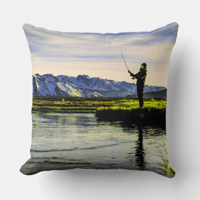 Coussin Pêcheur du lac Mountain (Recto)