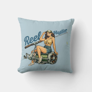 Coussin Pêcheur Rétro - Pêche à la Ligne - Épinglette Drôl