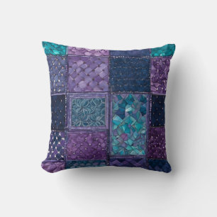 Coussin Peigne colorée Quilt Art Carré Jeu d'oreiller